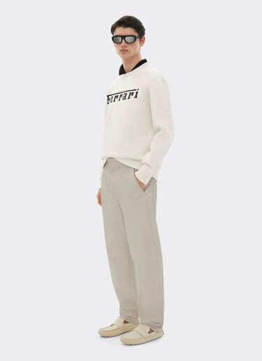 Ferrari Scuba sweatshirt with Ferrari logo Ecru 20518f