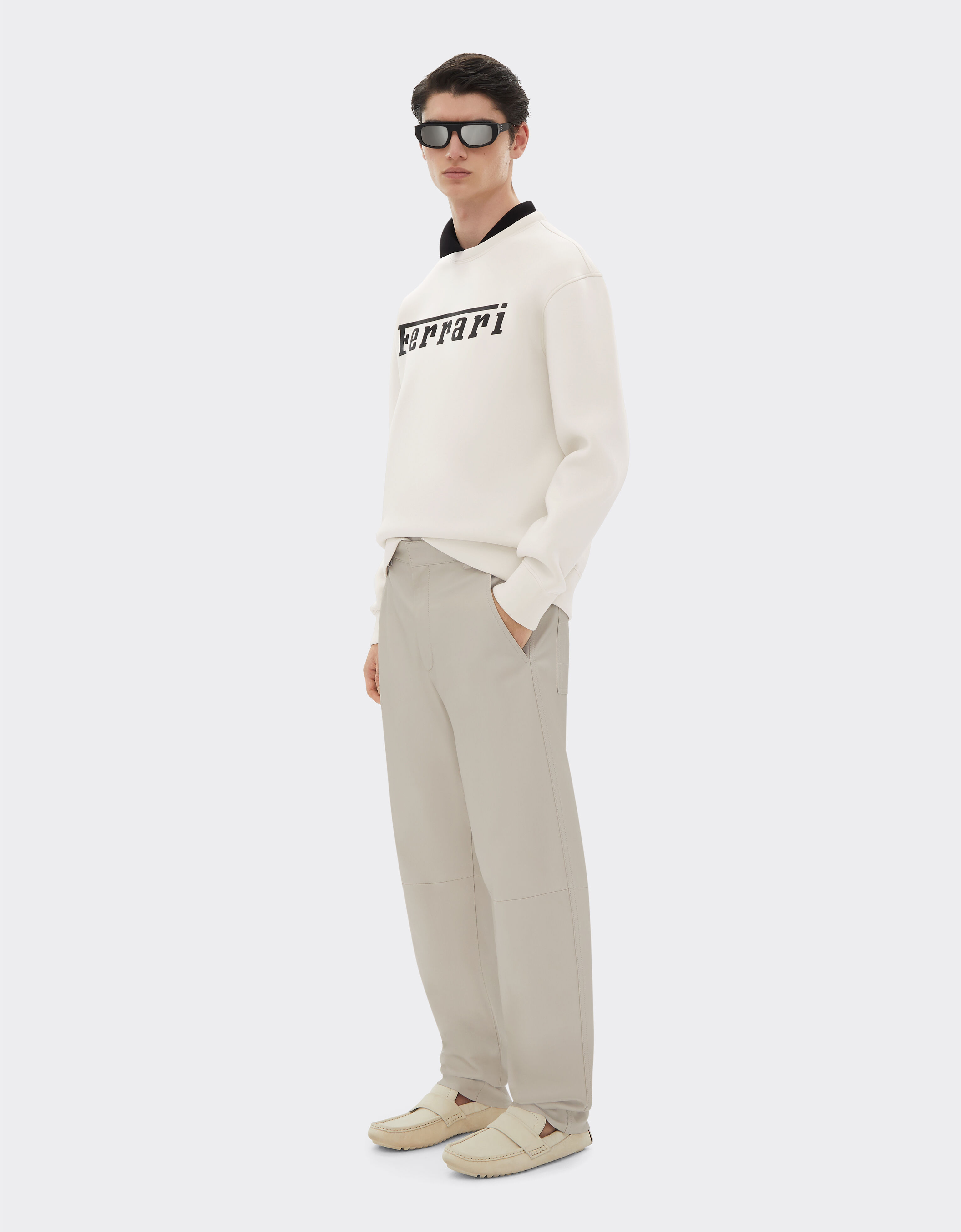 Ferrari Scuba sweatshirt with Ferrari logo Ecru 20518f