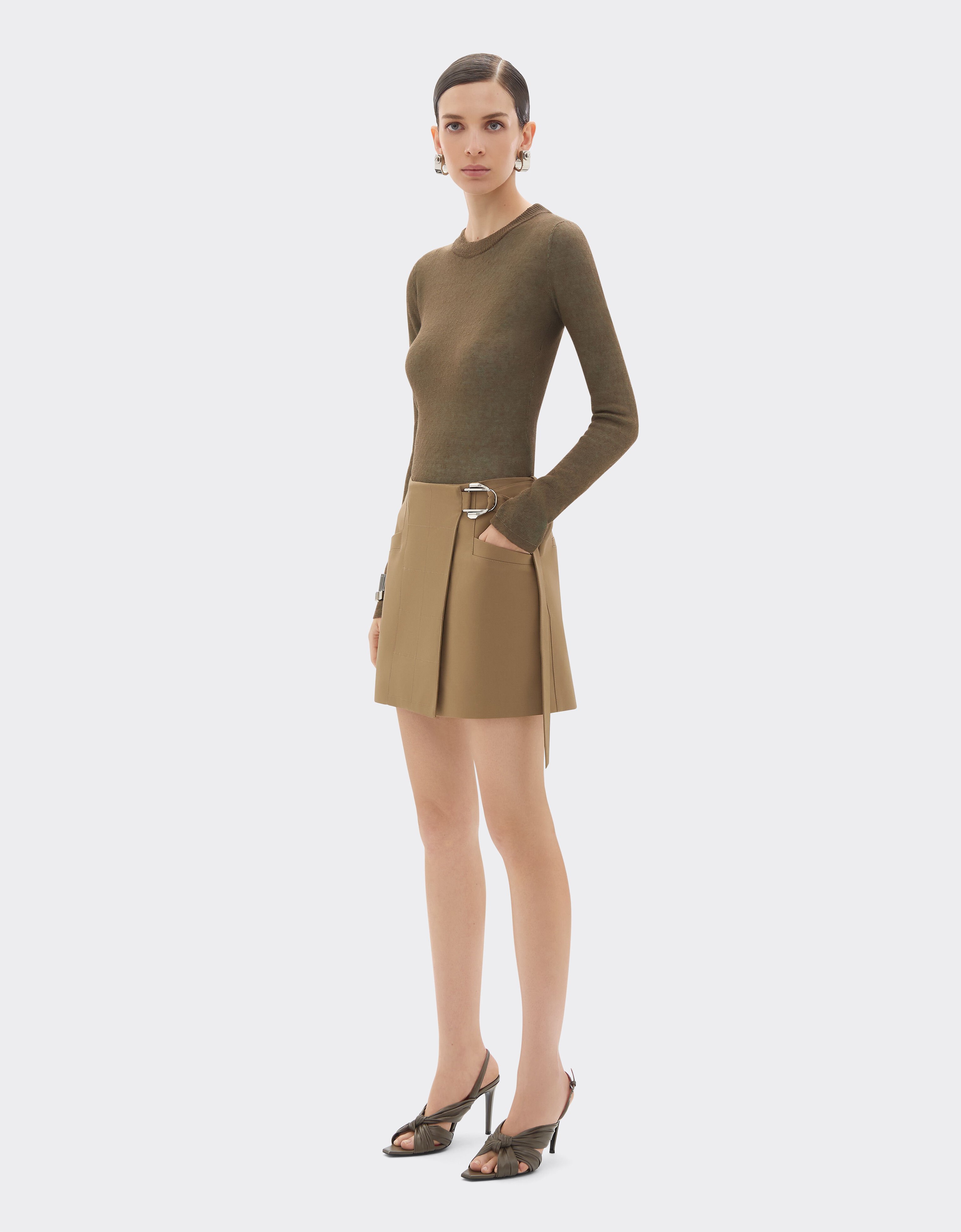 Ferrari Technical cotton skirt Khaki Green 50064f