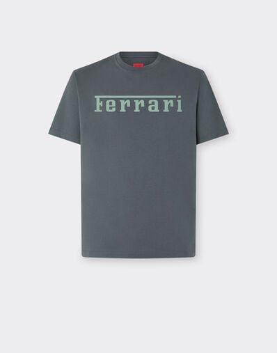 Ferrari T-shirt in cotone con logo Ferrari Grigio Titano CJNTH0006JCO0045f
