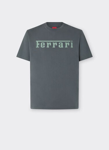 Ferrari T-shirt in cotone con logo Ferrari Grigio Titano CJNTH0006JCO0045f