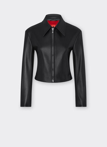 Ferrari Veste motard en cuir nappa Noir 21644f