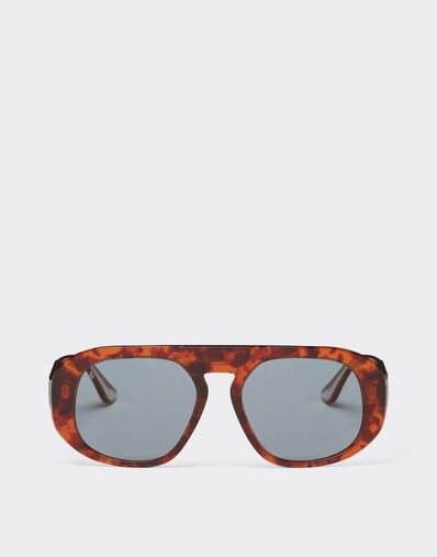 Ferrari Ferrari sunglasses in brown tortoiseshell acetate with polarised blue lenses Brown LA02Yf