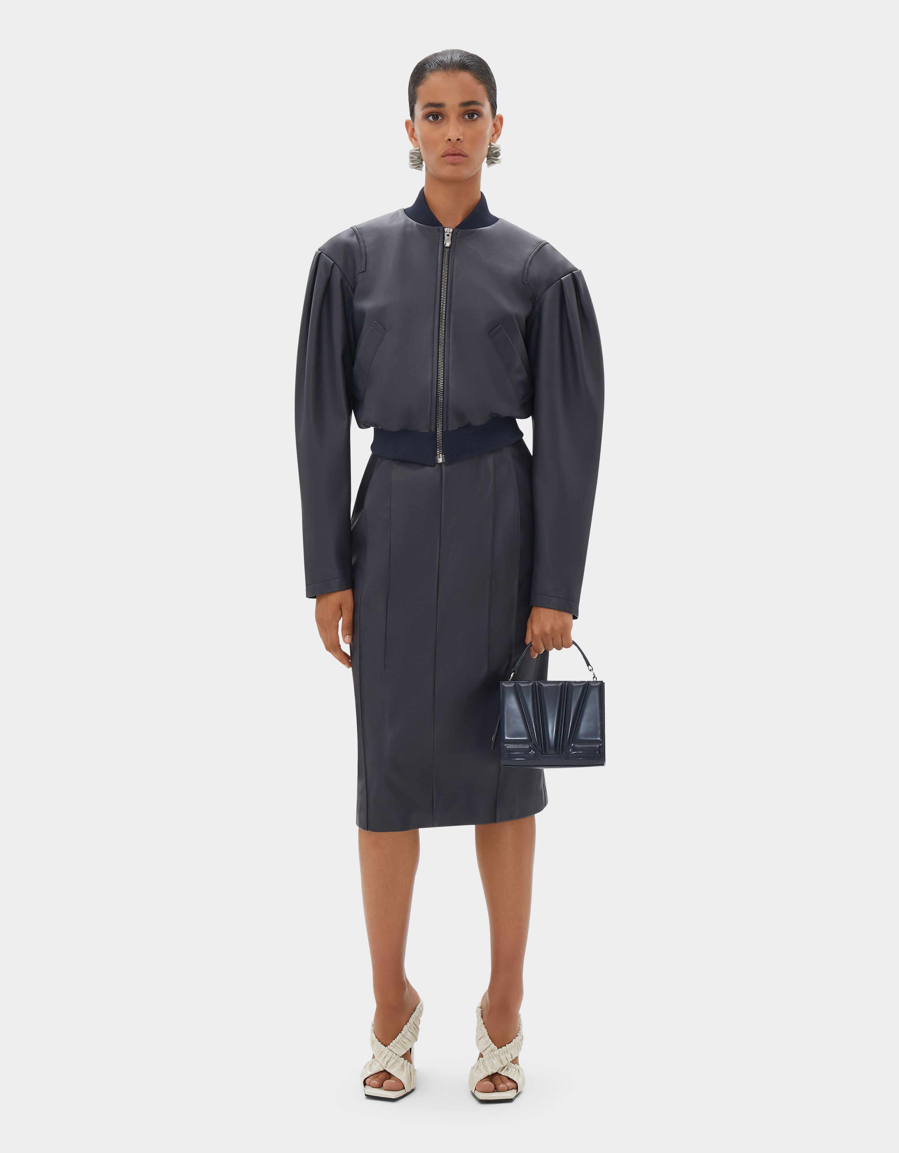 Ferrari Bomber jacket in nappa leather Navy 21887f