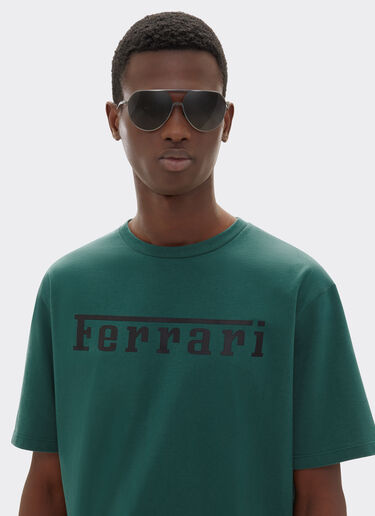 Ferrari Camiseta de algodón con logotipo Ferrari Verde Ficus 21179f