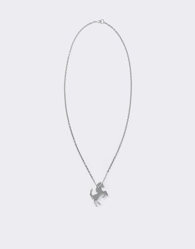 Prancing Horse Rhinestone Necklace Ferrari Prancing Horse Rhinestone Necklace Silver CGWNK0005JU00005f