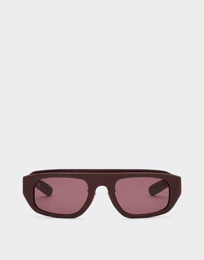 Ferrari Brown Ferrari sunglasses in acetate and leather with exclusive Contrast Pro™ lenses Gold F1525f