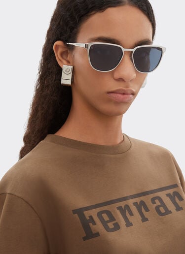 Ferrari Lunettes de soleil Ferrari en métal  argenté avec verres bleus cristal Silver LA0LAf