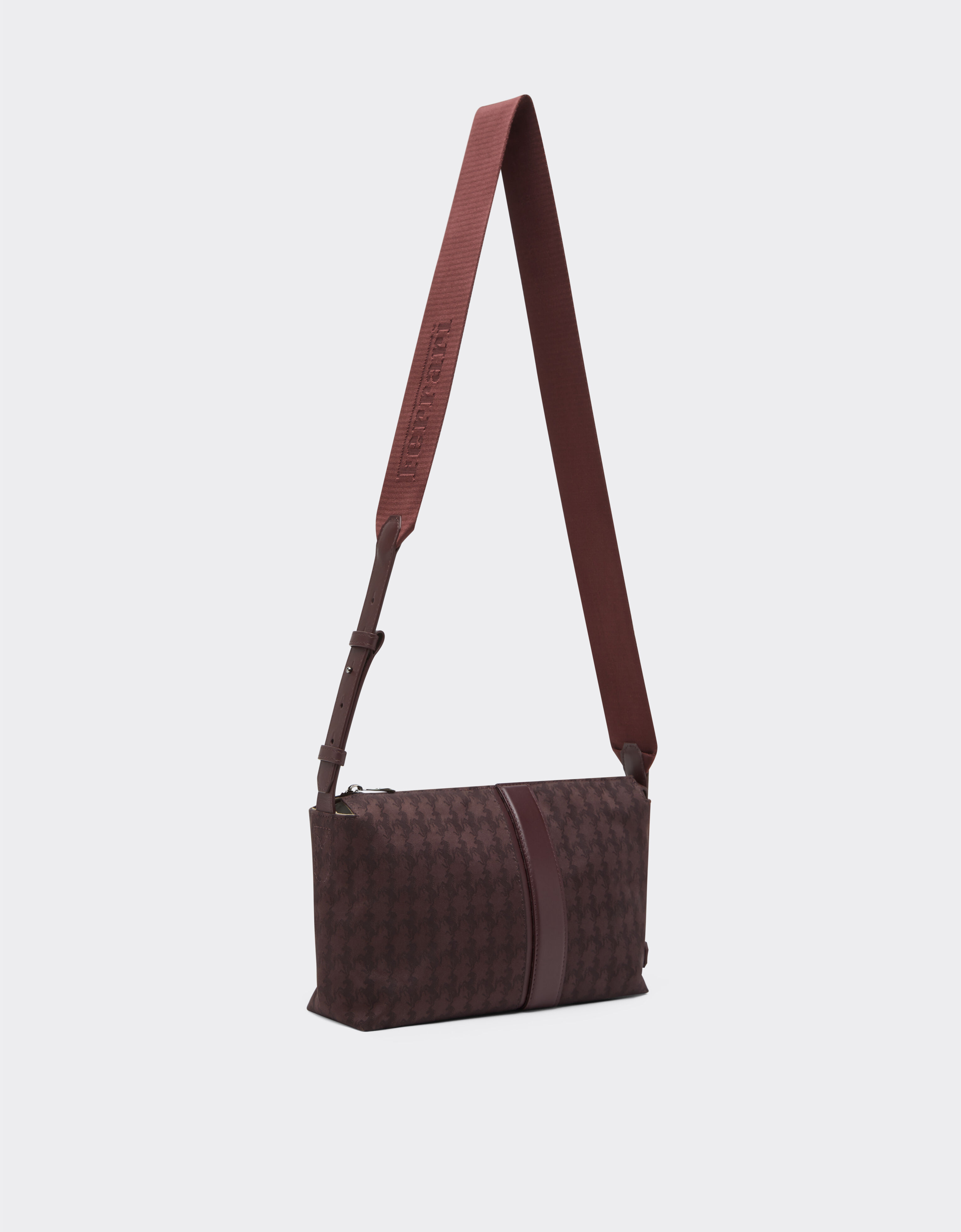Ferrari Bolso cruzado en jacquard Q-Cycle® con estampado Cavallino Caoba 49139f