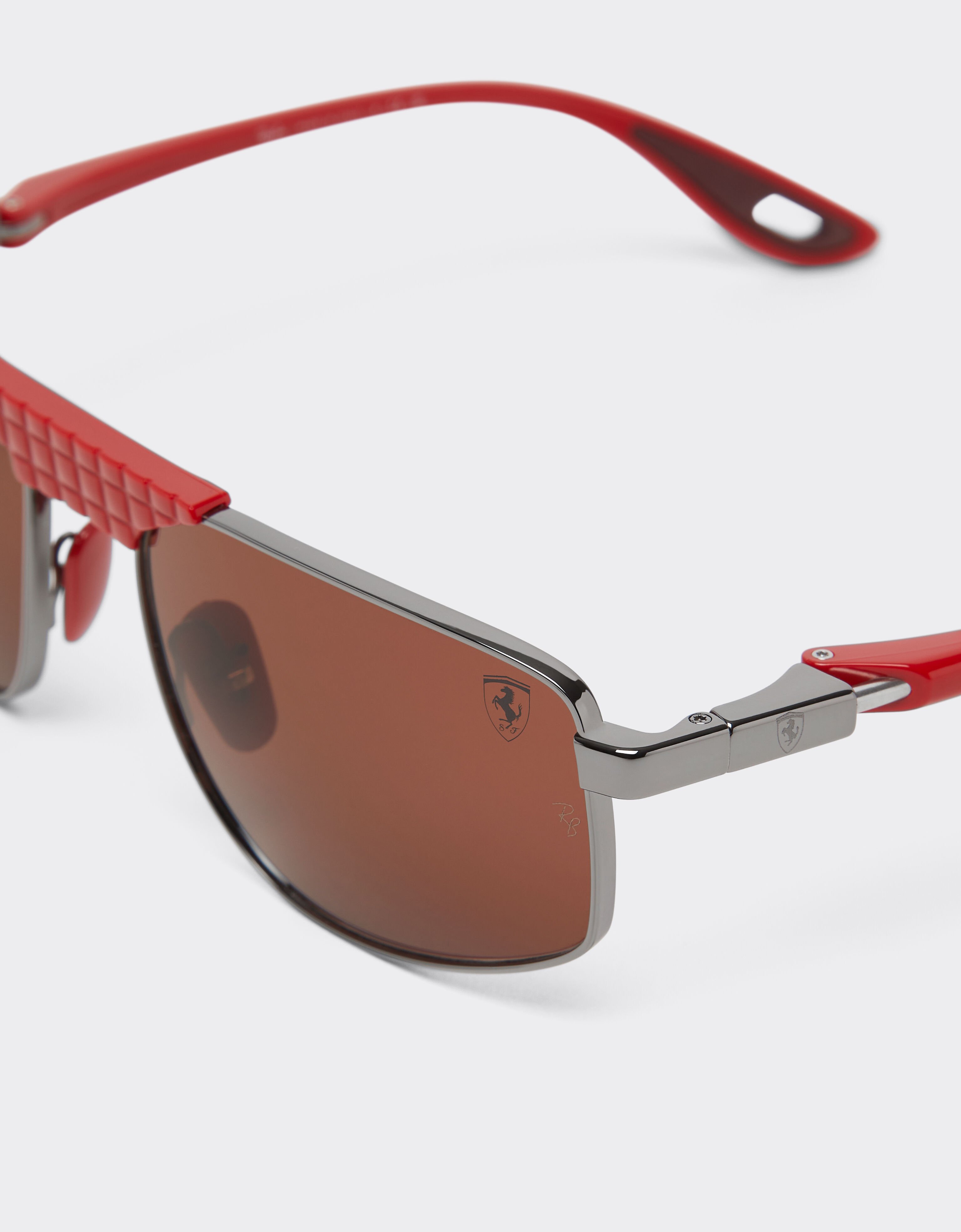 Ferrari Ray-Ban for Scuderia Ferrari RB3776M in and red metal with red lenses Gunmetal LA0EIf