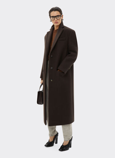 Ferrari Double wool single-breasted coat Dark Brown 20945f