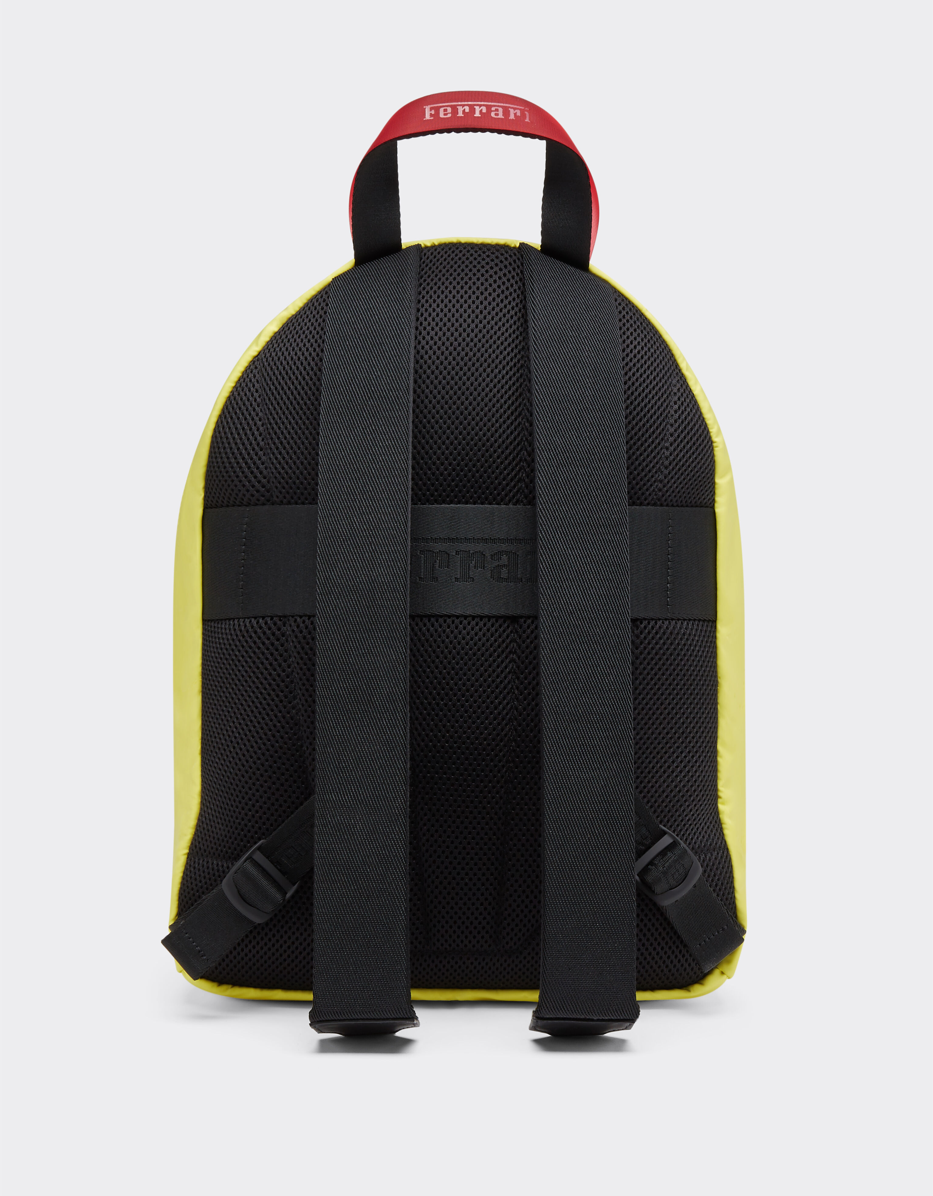 Solid colour nylon rucksack in Giallo Modena Ferrari