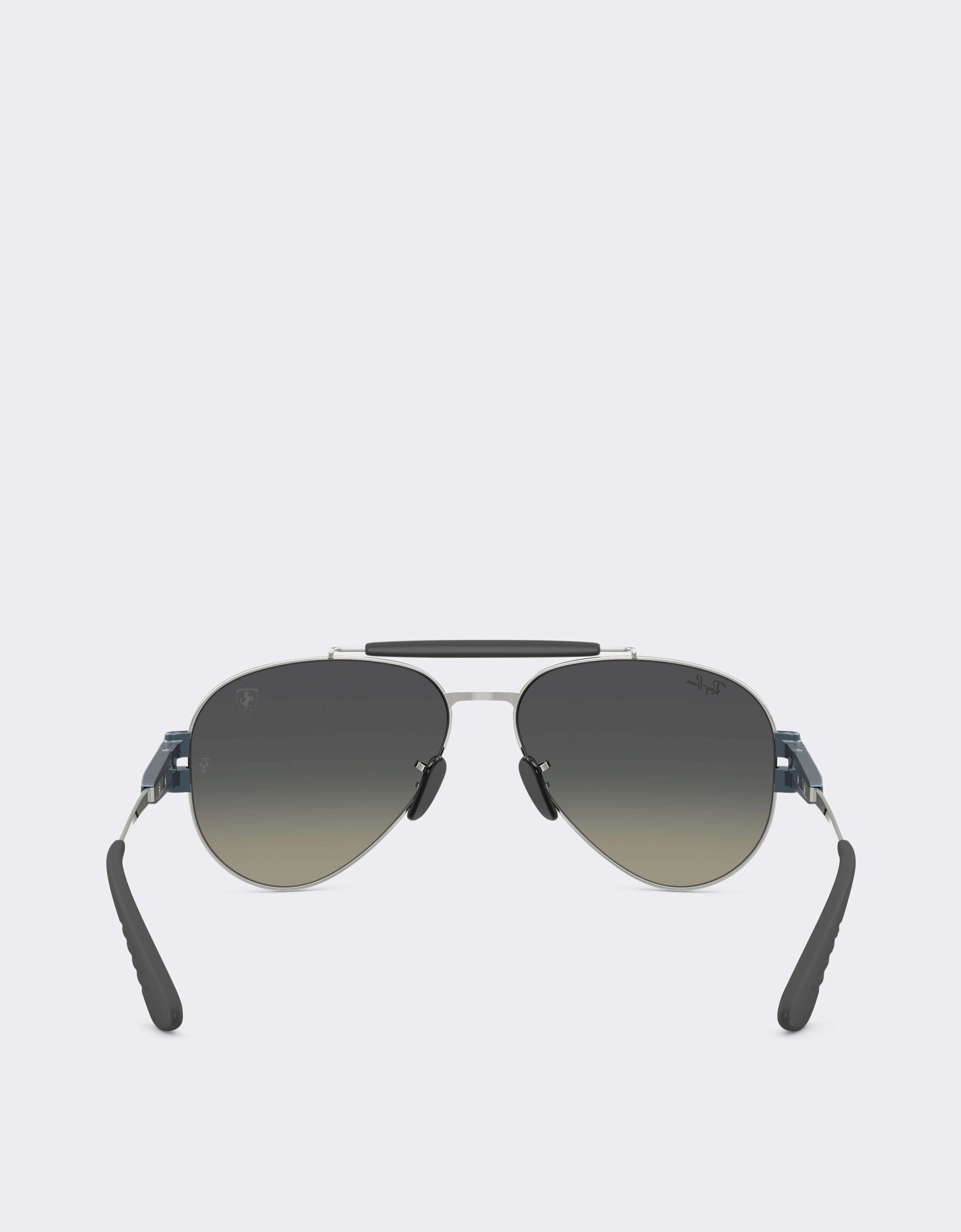 Ferrari Ray-Ban for Scuderia Ferrari RB3762M in metallo argento e azzurro opaco con lenti grigie sfumate Silver LA019f
