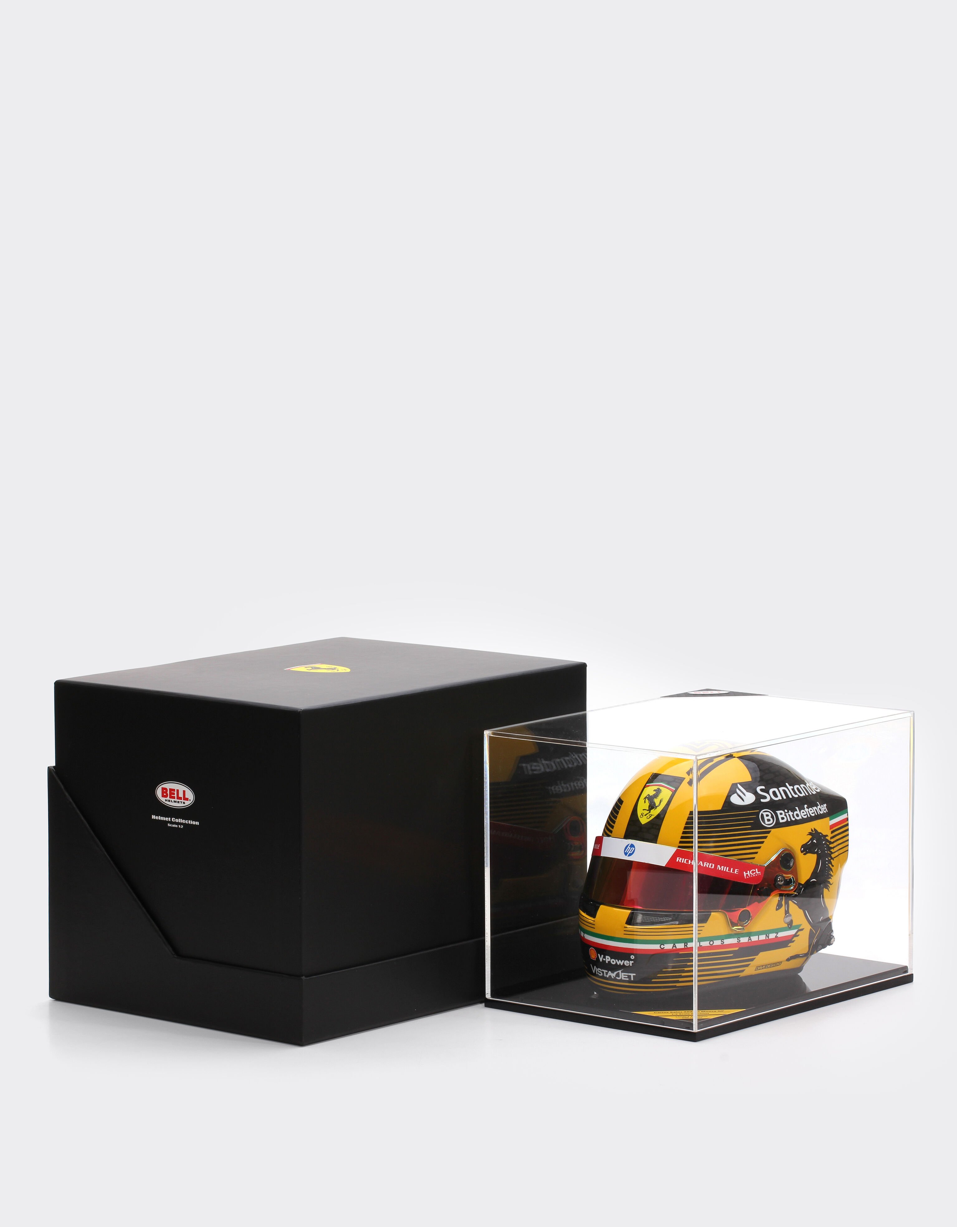 Ferrari Mini-casque Carlos Sainz Monza Special Edition 2024 à l'échelle 1/2 Jaune F1353f