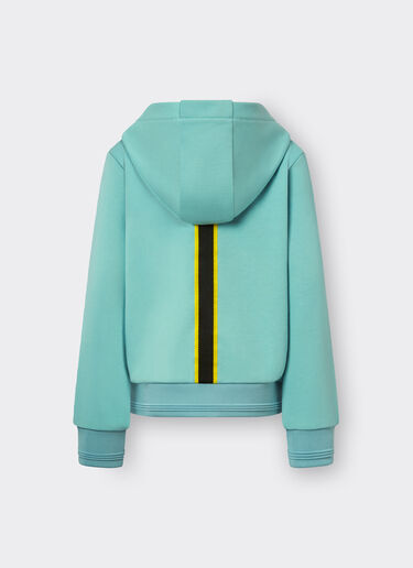 Ferrari French Terry sweatshirt with hood and zip Aquamarine 48526fK