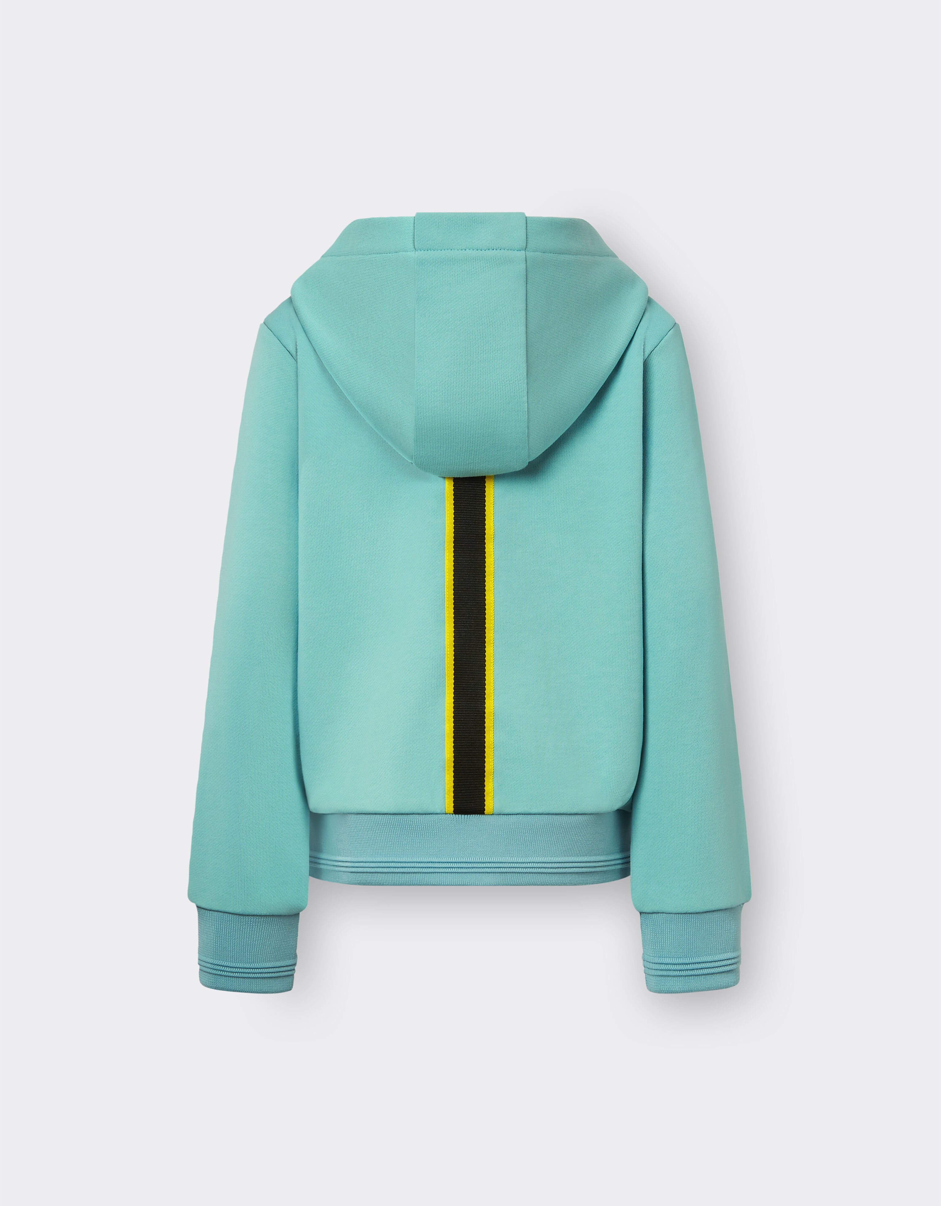 Ferrari French Terry sweatshirt with hood and zip Aquamarine 48526fK