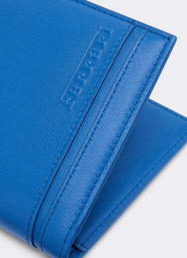 Ferrari Horizontal wallet in smooth nappa leather Klein Blue 22198f
