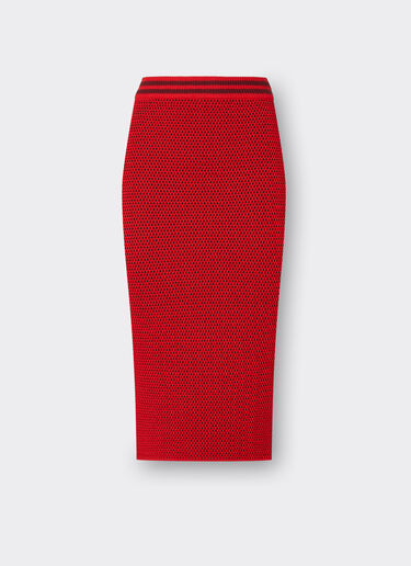 Ferrari 棉纱中长半裙 Rosso Dino 红色 48486f
