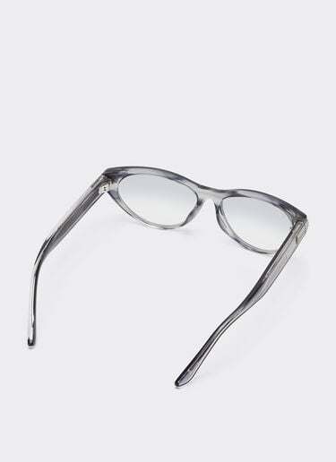 Gafas de sol de acetato azul a rayas con lentes espejadas en degradado gris Ferrari Gafas de sol de acetato azul a rayas con lentes espejadas en degradado gris Azul escocés LA0EZf
