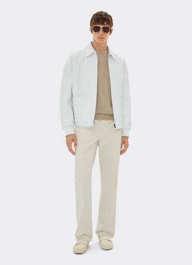 Ferrari Bomber in liquid leather Bianco Ottico 21774f