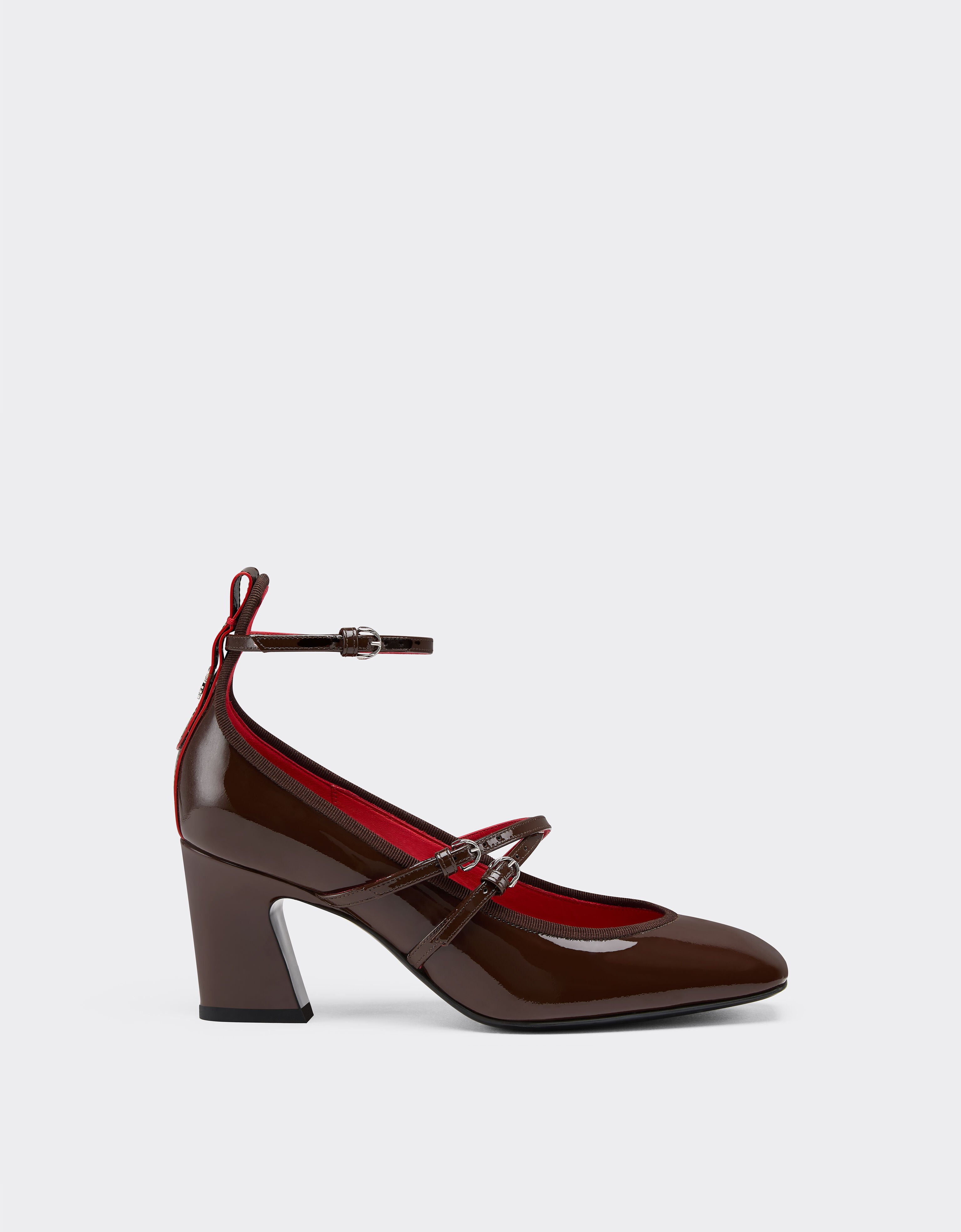Ferrari Patent leather Mary Jane pumps Dark brown 22733f