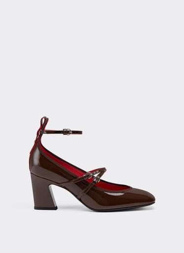 Patent leather Mary Jane pumps Ferrari Patent leather Mary Jane pumps Dark brown 22733f