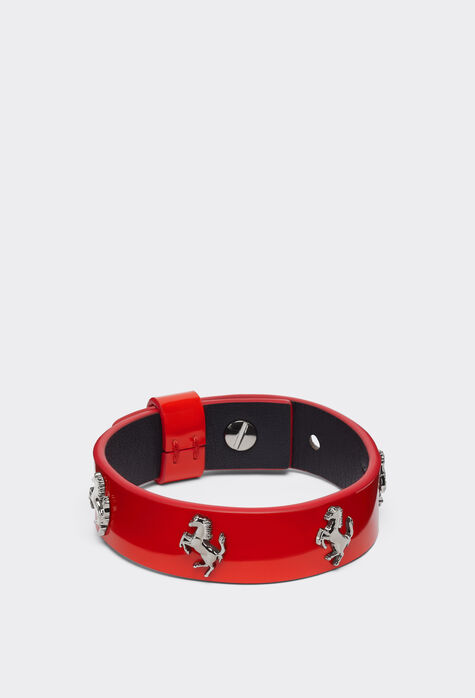 Ferrari Bracelet in red patent leather with studs Charcoal 20010f