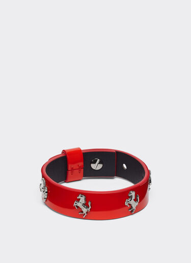 Ferrari Bracelet in red patent leather with studs Rosso Dino 20260f