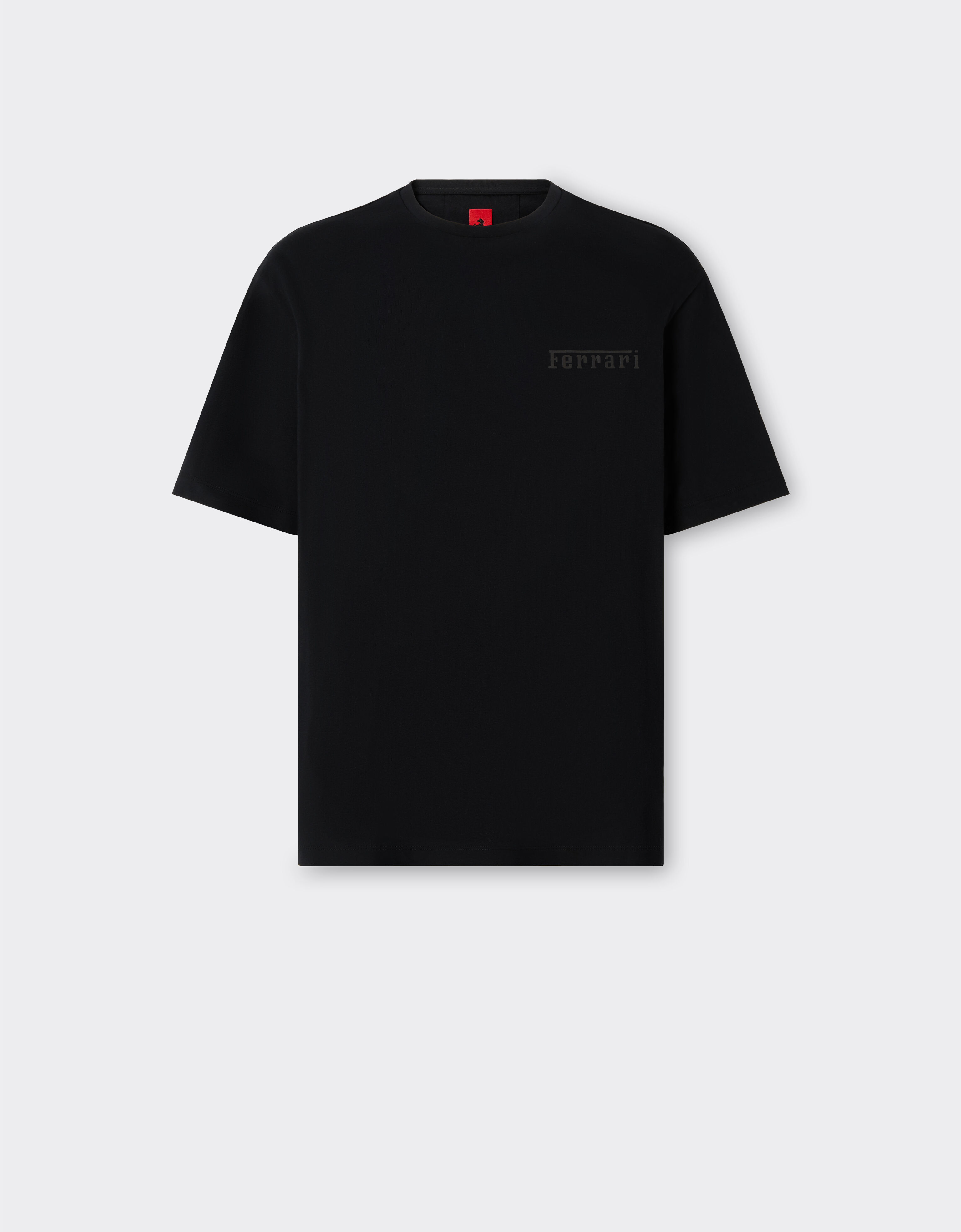 Ferrari T-shirt en coton avec logo Ferrari Noir 48114f