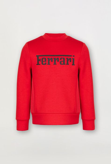 Ferrari Children’s sweatshirt in recycled scuba fabric with large Ferrari logo 天蓝色 20159fK