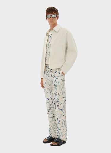 Ferrari Blouson bombardier en gabardine de coton Écru 21894f