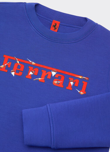 Ferrari Sweat-shirt enfant en scuba avec logo Ferrari Bleu poudré 20159fK
