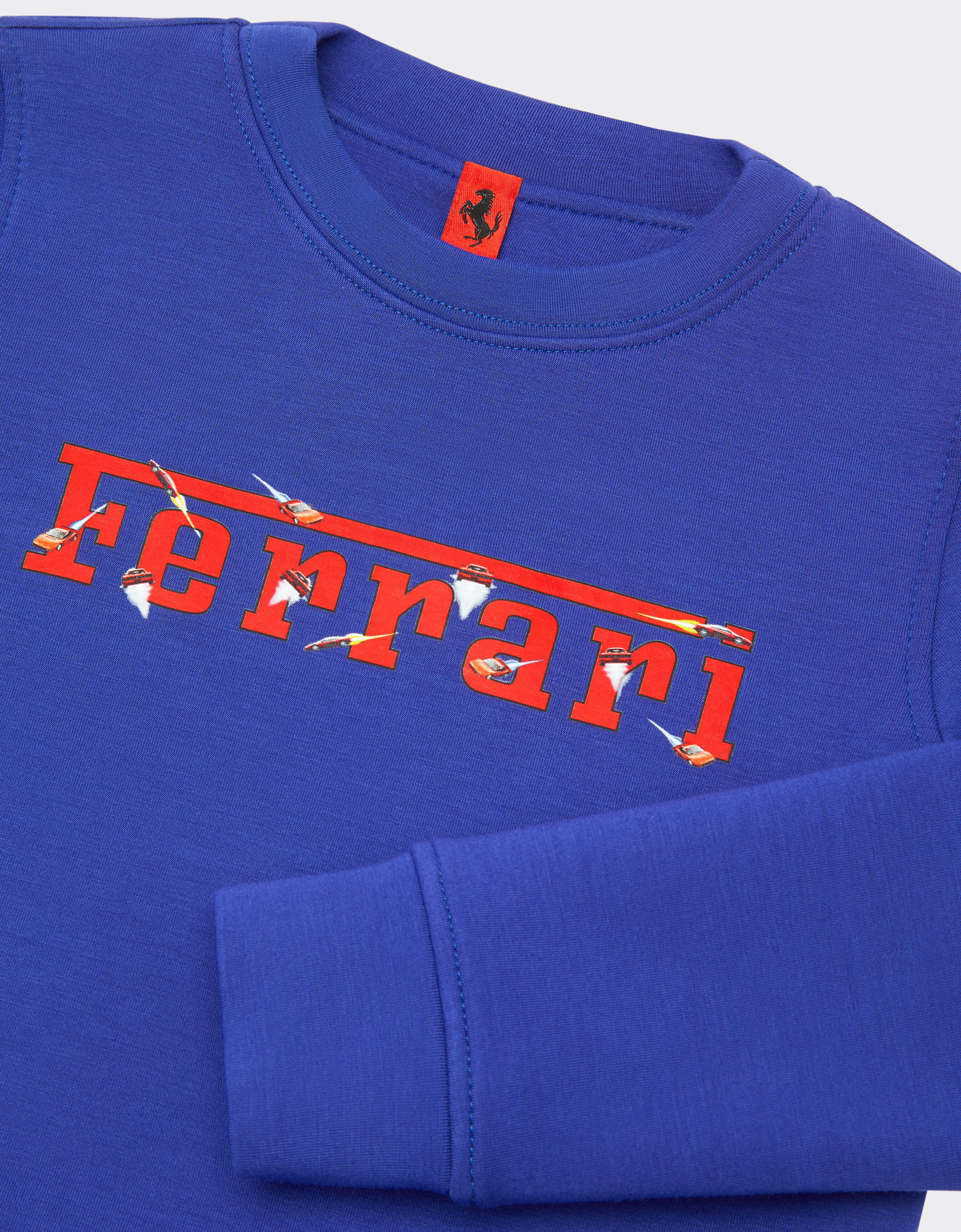 Ferrari Sweat-shirt enfant en scuba avec logo Ferrari Bleu poudré 20159fK
