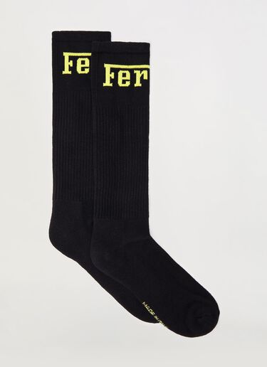 Ferrari Cotton blend socks with Ferrari logo Yellow 20007f