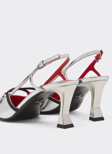 Ferrari Silver mirror slingback shoes with midi heel Silver 21285f