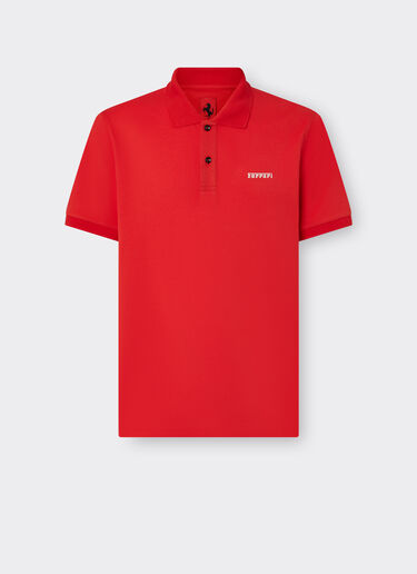 Ferrari Cotton polo shirt with Ferrari logo Rosso Dino 51058f