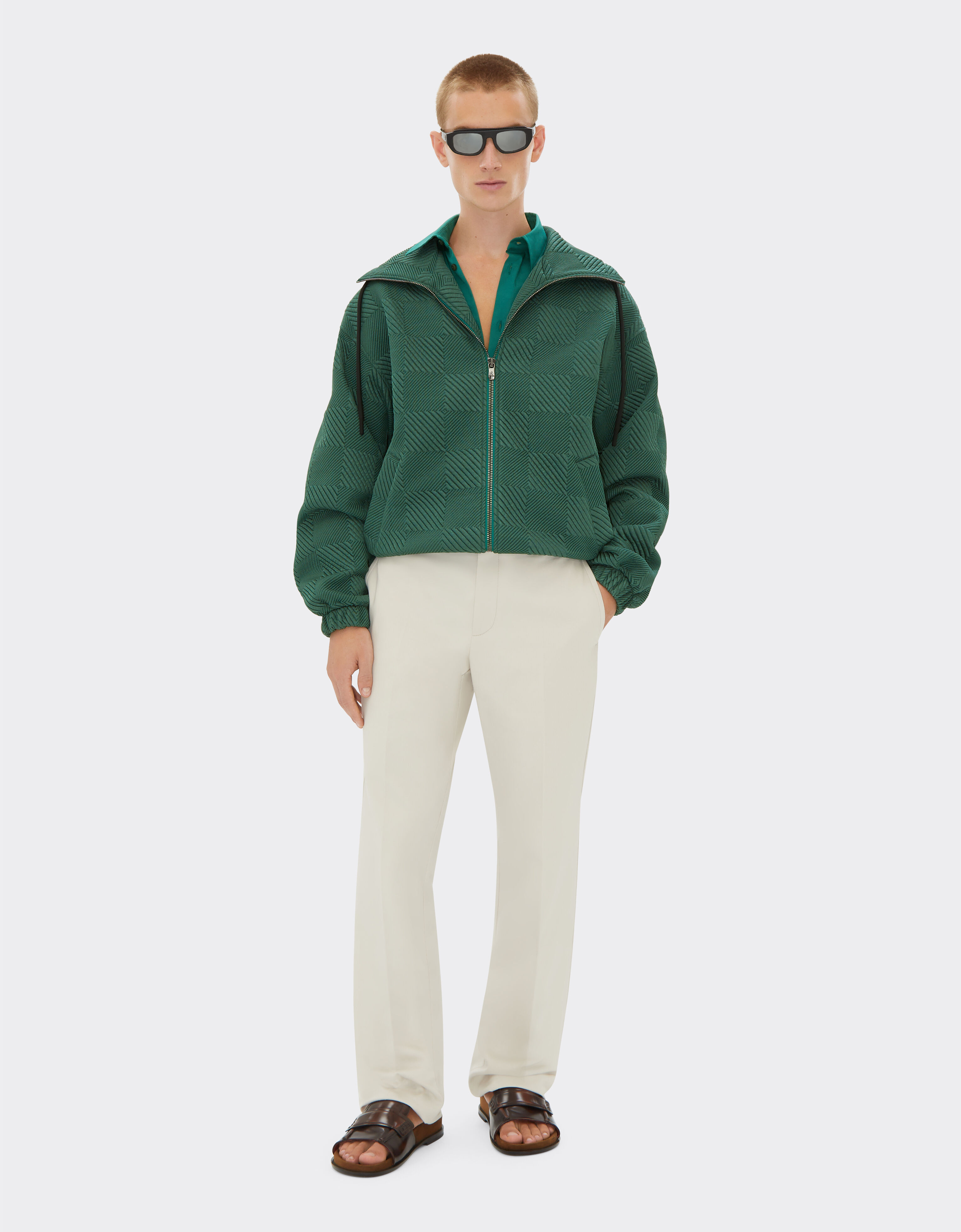 Ferrari Chaqueta bomber de punto con efecto 3D Verde Ficus 22076f