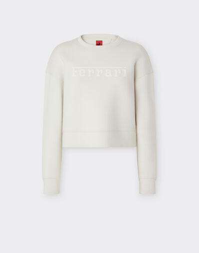 Ferrari Scuba sweatshirt with Ferrari logo Ivory 20520f