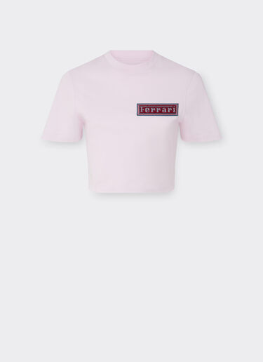 Ferrari Cropped T-shirt with Ferrari patch Wisteria 22837f