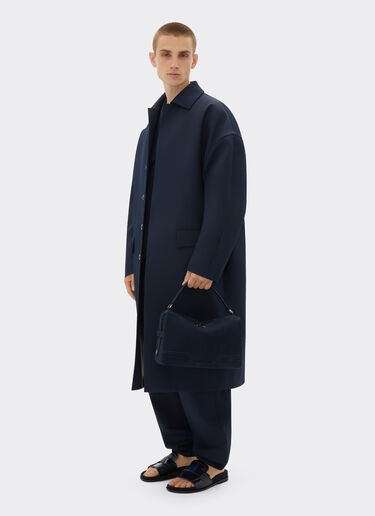 Ferrari Single-breasted coat in two-tone double-sided tech fabric Navy 21749f