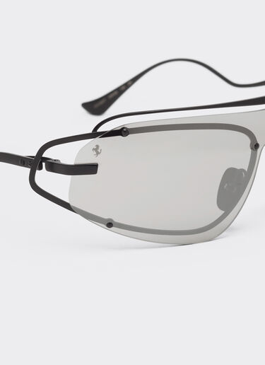 Ferrari Ferrari sunglasses in matt black titanium with silver gradient mirror grey shield Black Matt LA02Rf