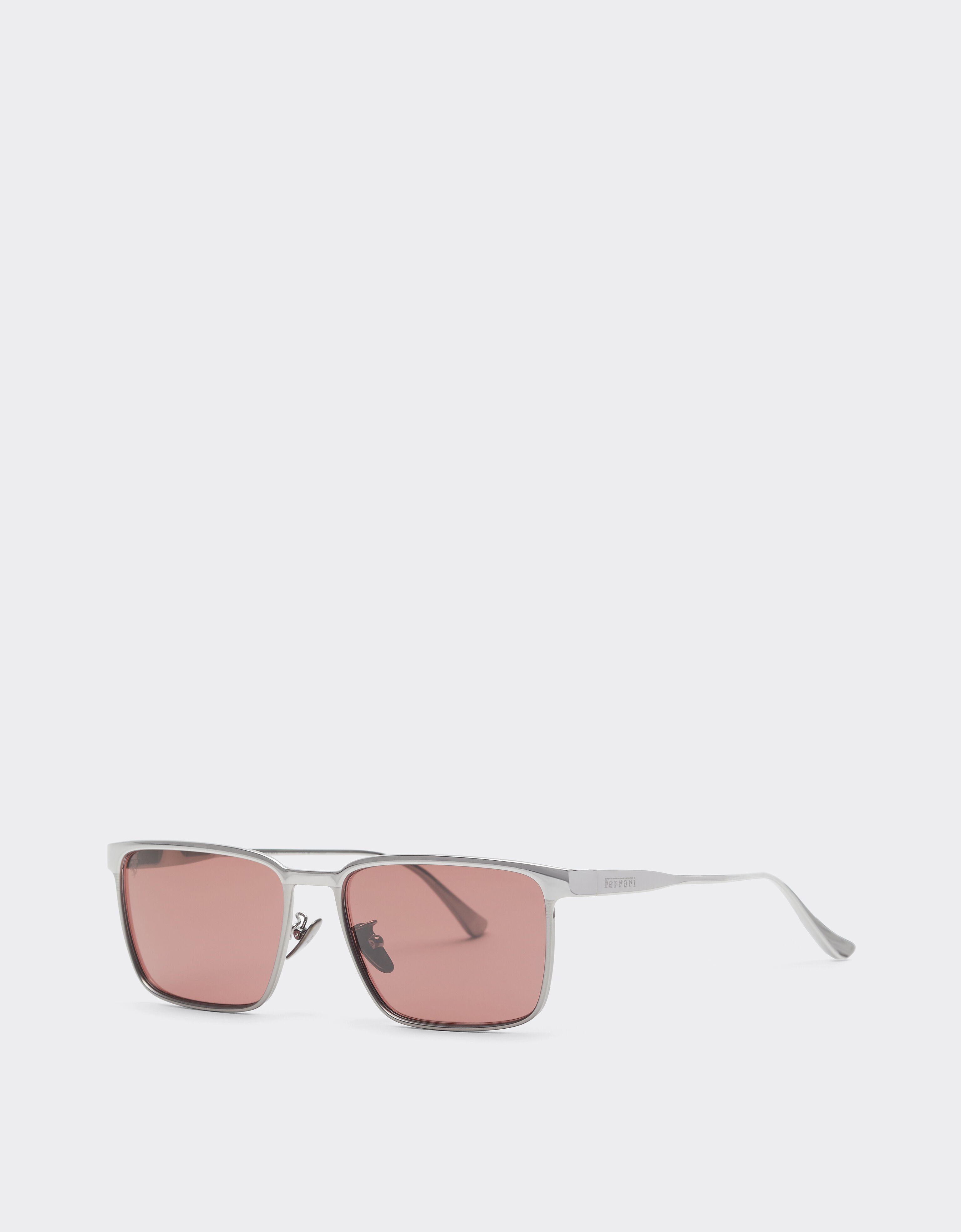 Ferrari Lunettes de soleil Ferrari en métal couleur canon de fusil avec verres rouges polarisés Gunmetal LA0LGf