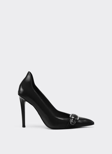 Court shoes in ultra-wet-effect glossy leather Ferrari Court shoes in ultra-wet-effect glossy leather Black 49387f