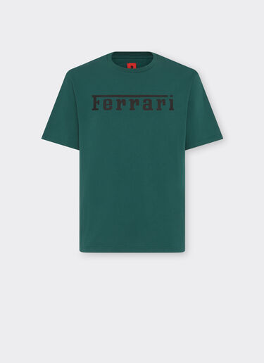 Ferrari Camiseta de algodón con logotipo Ferrari Verde Ficus 21179f
