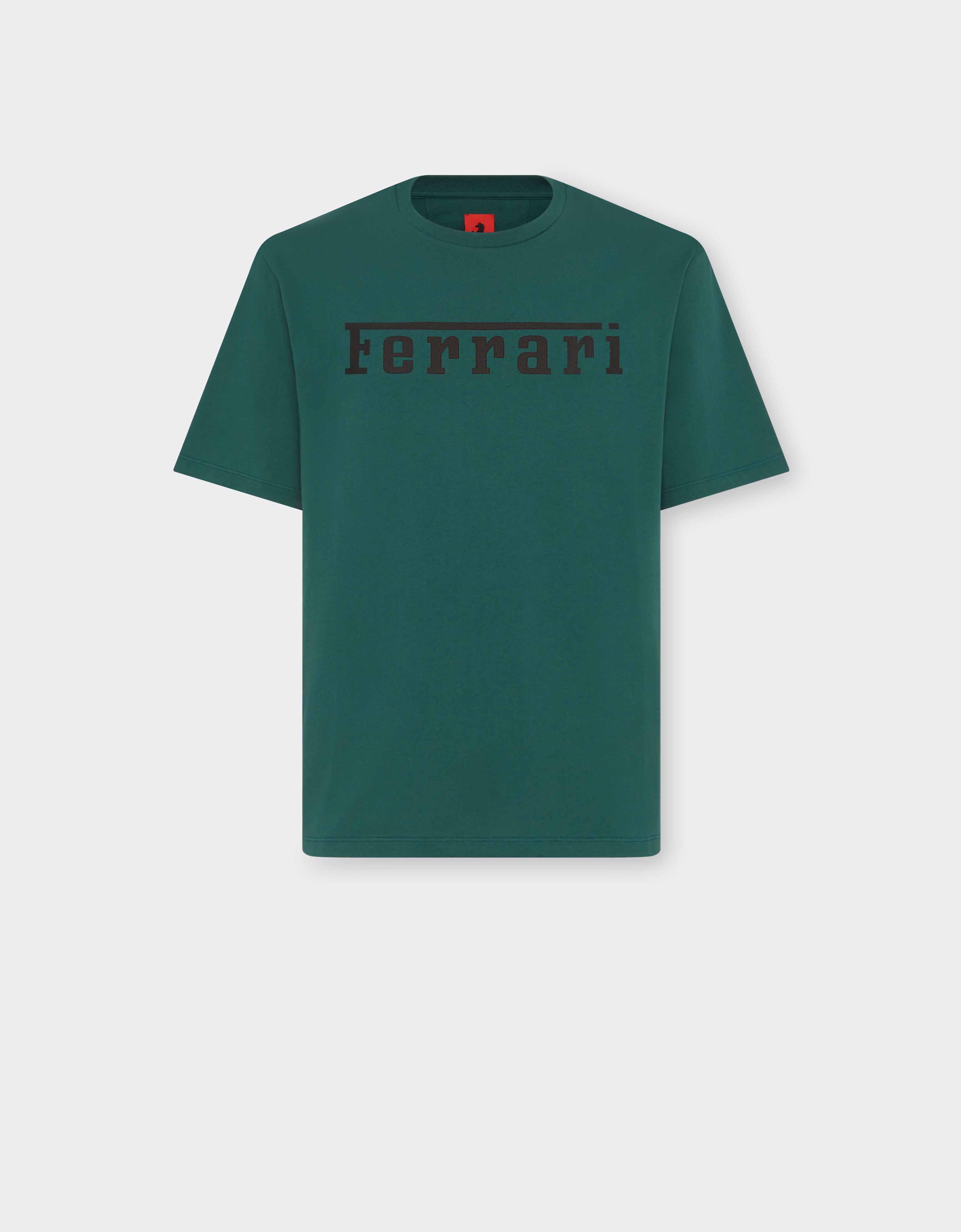 Ferrari Camiseta de algodón con logotipo Ferrari Verde Ficus 21179f