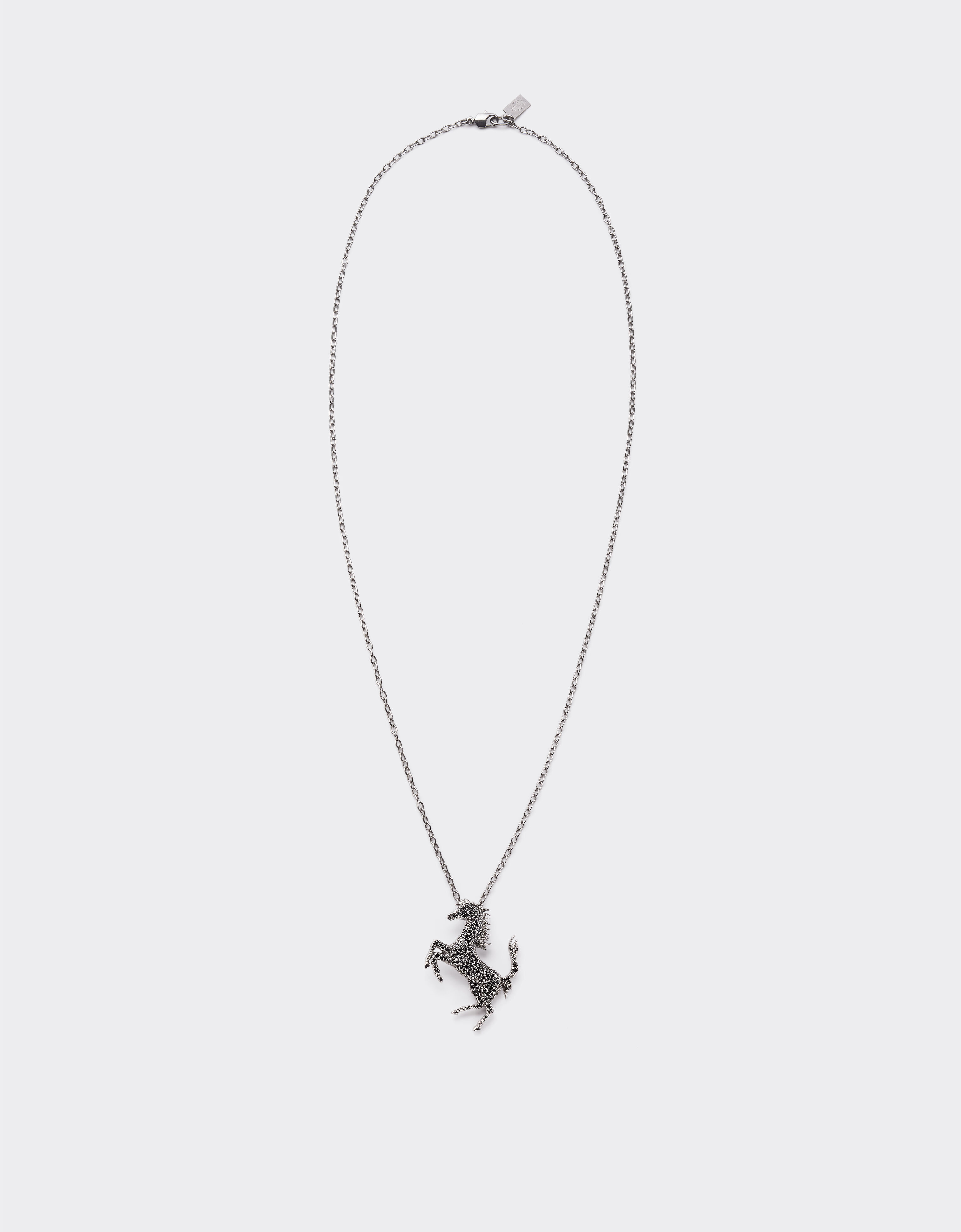 Ferrari Prancing Horse necklace with rhinestones Charcoal 20010f