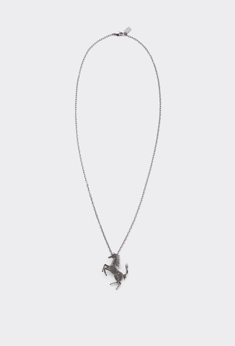 Ferrari Prancing Horse necklace with rhinestones Charcoal 20252f
