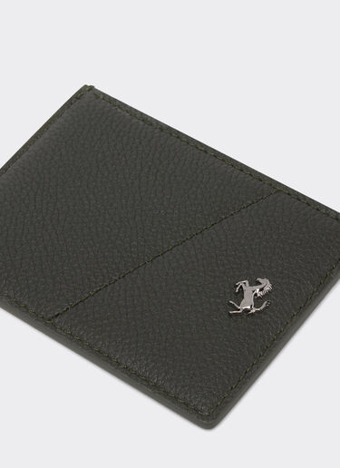 Ferrari Leather card holder with metal prancing horse Army 21431f