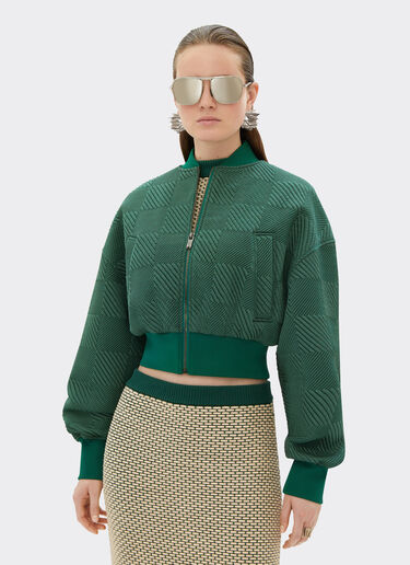 Ferrari Chaqueta bomber de punto efecto 3D Verde Ficus 21994f