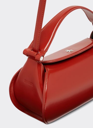 Ferrari Borsa Ferrari Dino con tracolla in pelle lucida Rosso Maison 22665f